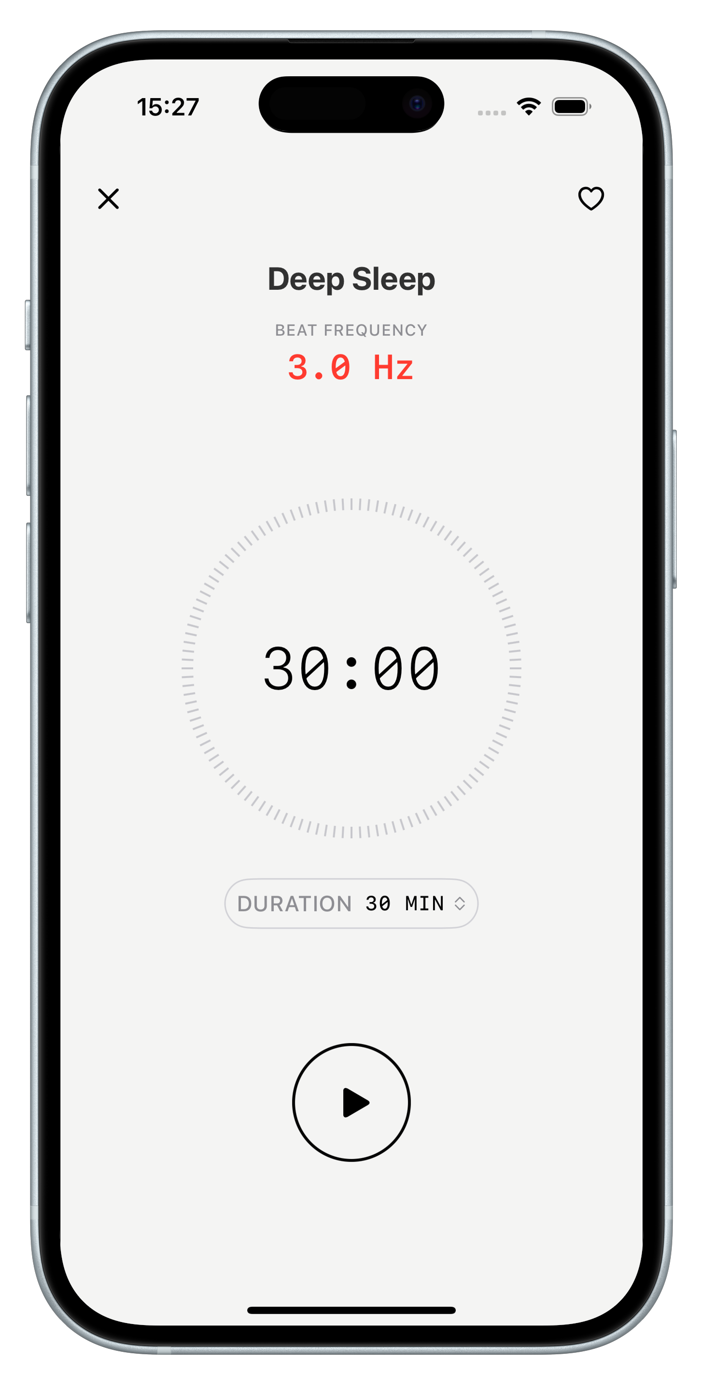 Binaura app interface showing binaural beat controls and focus timer